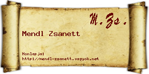 Mendl Zsanett névjegykártya